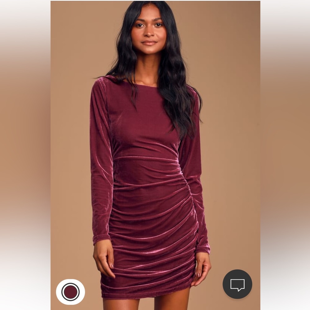 Lulus mauve purple velvet mini dress